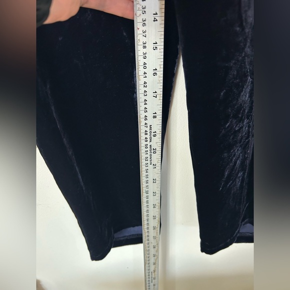 Eileen Fisher Velvet Navy Blue Pull On Pants Tapered Leg Size Small - Picture 5 of 9